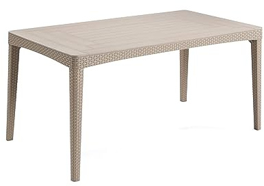 Allibert Girona Tisch Cappuccino - wetterfest, Garten, Outdoor