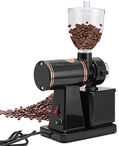 Molinillo de café en grano Comercial eléctrico y fresadora doméstica Máquina de moler granos for frijoles Nueces Especias Molinillo de café de rebabas automático, Molinero profesional Pulverizador de