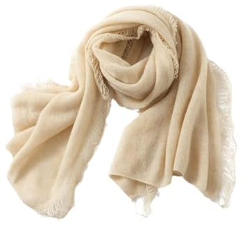 Dvbfufv Damen Kaschmir Schal Damen Herbst Winter Kaschmir Schal Damen Luxus Strickschal, beige, One size