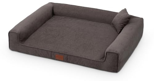 exclusive BED Hundebett Sofi Grosse Mittelgroße Kleine Hunde - Hundekissen Hundematte aus Polyurethan - Waschbar Kuschelig Langlebig Abriebfest Reißfest (XXL| 130x100cm, Braun)