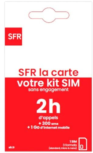 Nouveau SFR la Carte 2h appels + 300 SMS +1Go d'internet sans Engagement