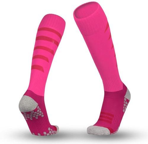 LYXXJRYBHD Fechtsocken, Strümpfe, Sportsocken, Kniestrümpfe, Fußballsocken für Männer Und Kinder, Verdickt, Atmungsaktiv, für Degen, Florett, Säbel(Pink,Small)