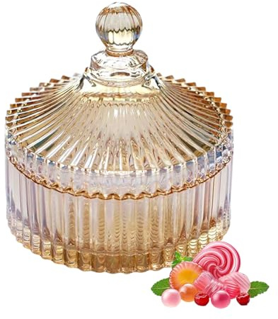 Pasdrucn Bonbonglas Mit Deckel, Candy Bar Gläser Groß, Vintage Vorratsgläser, Bonbongläser Bonboniere, Vorratsgläser Mit Deckel, Keksdose Mit Deckel, Süßigkeiten Spender (Gold)