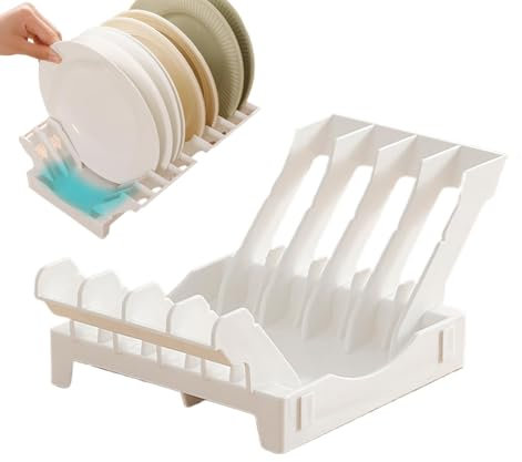 Estante de Almacenamiento y Secado Vertical de Platos - Organizador para Armario y Cocina que Ahorra Espacio
