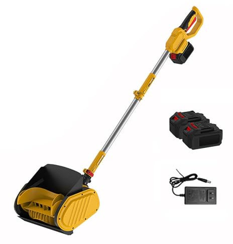 Spazzaneve Flessibile con Distanza Di Lancio Di 20 Piedi, Pala Da Neve Elettrica Portatile, Soffiatore Di Neve Compatto e Leggero per Patio, Terrazza, Vialetto(Two Batteries)