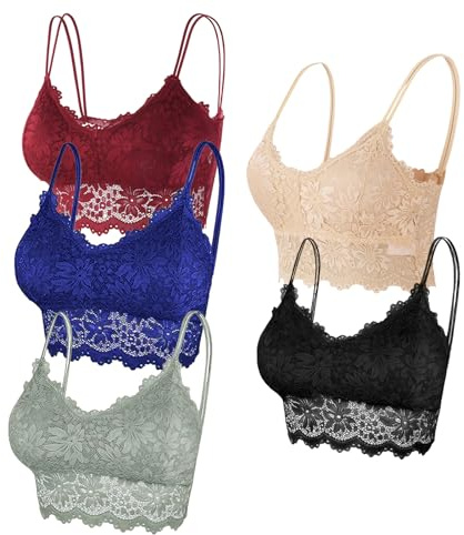 AYNKH Lace Bralette for Women, Padded Bra, Set 6 Pieces in One Set, Catering to Different Sizing Needs, Offering Comfort and Style, Perfect for Daily Wear or Special Occasions