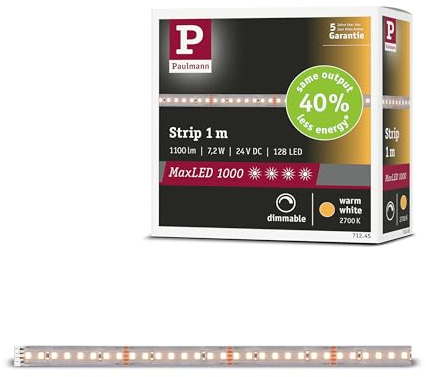 Paulmann MaxLED 1000 LED Strip Erweiterung 1m 7,2W 1100lm/m 2700K 71245