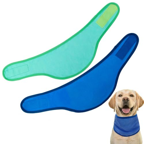 XFSRG 2 Stück Kühlhalsband für Hunde Hundehalsband Kühlend Atmungsaktiv Wärmeableitung Bandana Hund Kühlende Bandana Hund Geeignet für Kühlhunde im Sommer (S)