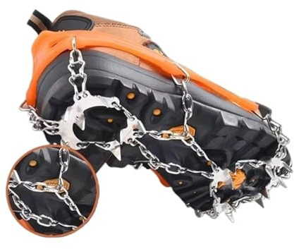 CSSHNL Steigeisen Klettern Steigeisen Steigeisen Schuh Abdeckung EIS Greifen Skifahren Klaue Outdoor Winter Spaziergang EIS Schnee Schuh Abdeckung(18 Teeth Black M)