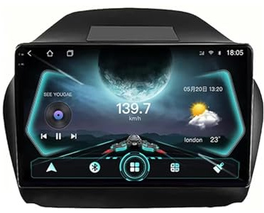 DPBXQ 9 Android 12 2 Din Autoradio Bluetooth Main Libre avec pour Hyundai ix35 2011-2014 Poste Radio Voiture Soutient USB FM AM Carplay HD Multi-Touch Écran,K1 4 Core WiFi 1G+16G