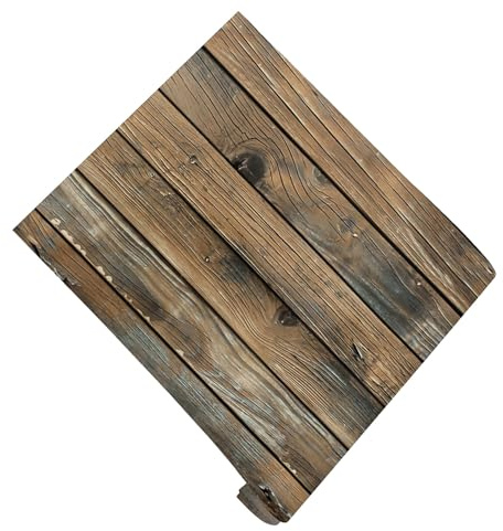 ANDRESLAD Vintage Wood Grain Peel and Stick Wallpaper 0.45x6m Self-Adhesive Removable Indoor Wall Panel Background Decoration for Living Room Kitchen