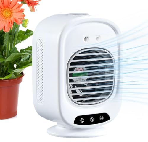Ventilatore Climatizzatore Portatile Serbatoio da 280 ml ricaricabile USB a | Mini ventilatore condizionatore d'aria portatile per Viaggio Campeggio Casa Camera da Soggiorno Auto Dorm