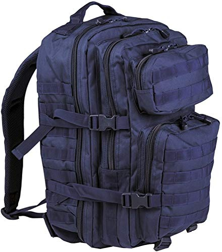 EUKK Mil-Tec US assault Pack Large Laser Cut Grand sac à dos Dark Blau 51 x 29 x 28 cm, 36 Liter, Blanc 22
