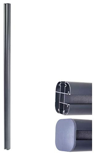 Mendler Alu-Pfosten Sarthe-WPC-Zaun 1,86m - grau | Pfeiler, Pfahl, Stecksystem
