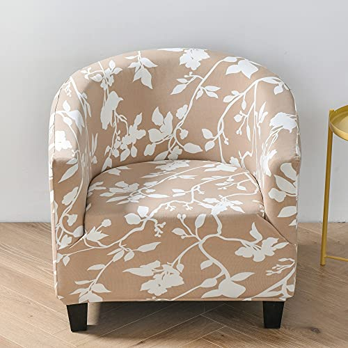 Highdi Sesselschoner Sesselüberwurf mit Elastisch Stretch Husse, Club Chair Elegant Schonbezug Sofabezug mit hoher Dehnung Sessel für Clubsessel Loungesessel Cocktailsessel (Weiß ruhig)