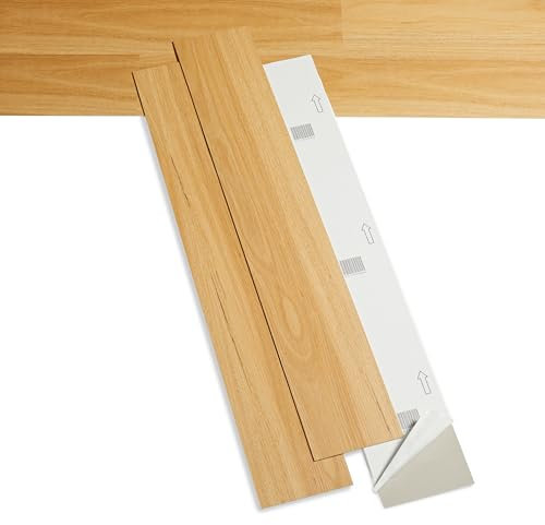 AMBULABO Peel and Stick Vinyl Flooring – 36pcs (5m²) Self Adhesive Wood Effect Floor Planks for Home Use (Classic Oak)