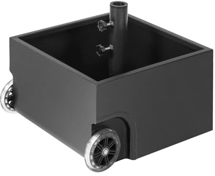 US Weight Dekorativer Pflanzkasten, Schirmständer, Schirmständer mit Rollen, unterstützt bis zu 68 kg, 49,5 cm L x 44,5 cm B x 39,4 cm H, pulverbeschichtet, schwarz