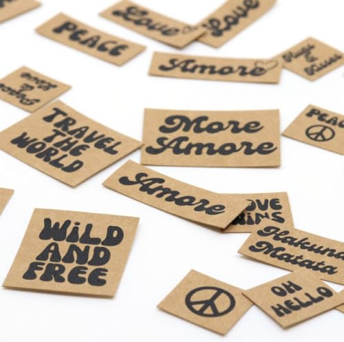 SNAPPAP Label Bogen | verschiedene Designs | DIY Labels für Bekleidung (Hippe (39 Labels))
