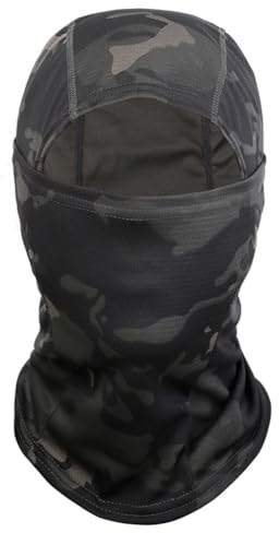 SHSHbuy Sturmhauben,Camo Gesichtsmaske Gesichtshaube,Skimaske Motorradmaske Hals Gaiter UV-Schutz Balaclavas für Herren Damen Motorrad Radfahren Sport(Camouflage Black)