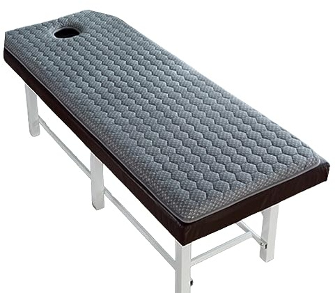 Cubremesa de salón de belleza con espuma viscoelástica con agujero para respirar para cabeza trapezoidal, cama de spa, 75 x 185 cm, 4 cm
