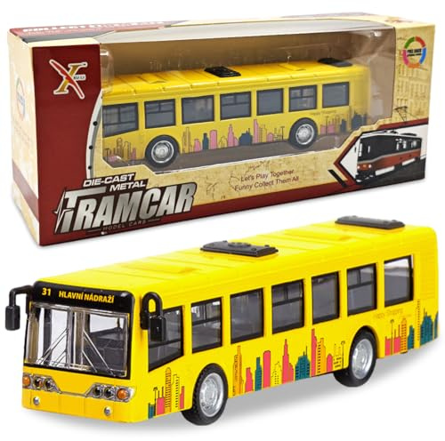 YskerrigToy Spielzeugauto, Mini Bus Auto Zurückziehen Spielzeugauto Bus Modell Mini Spielzeug Auto Buses Spielzeug Trägheits Spielzeugs Fahrzeug Lernspiel Geburtstag Geschenk für Kinder(Gelb)