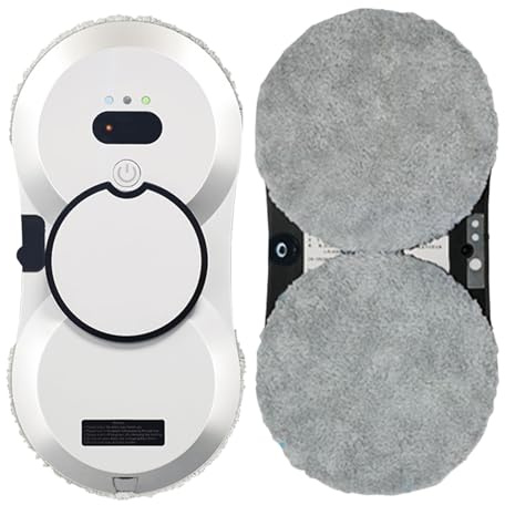 Robot lavavetri, Automatico con Getto d'Acqua, Doppia Ventosa, Telecomando Wireless, Adatto per Interni ed Esterni, Bianco-HCR 10