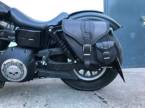 ORLETANOS Dynamite Black Satteltasche kompatibel mit Harley Davidson Dyna Glide Street Bob Modell 1996-2017 Ledertasche Sportster Seitentasche Gepäckkoffer Seitenkoffer Saddle Bag HD Linke Seite Left
