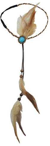 Handgefertigter indischer Feder-Kopfschmuck mit blauen Edelsteinen im -Hippie-Feder-Stil, Bohemian-Kopfschmuck, Kopfschmuck, Kopfschmuck, Fascinator, Feder-Haarband