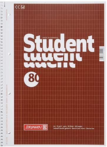 Brunnen 1067943 Notizblock/Collegeblock Student (A4, rautiert 70 g/m² 80 Blatt) 5 Stück