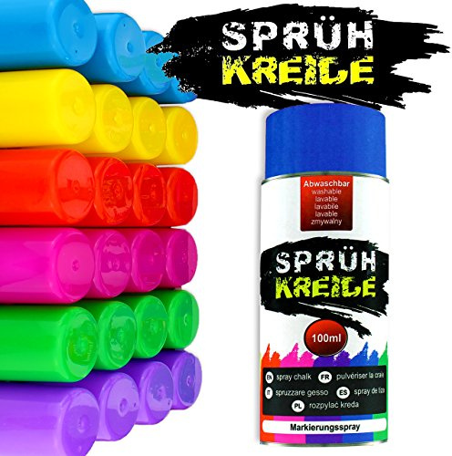 Cepewa Sprühkreide Kreidespray Farbig Kreide Markierungsspray Abwaschbar 1x Dose