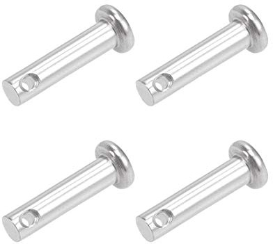 sourcing map 4 Stück Steckbolzen Einloch Splintstift Flachekopf Gabelkopfstifte Gelenkstift 5mm x 20mm aus Edelstahl 304