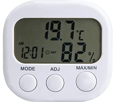 1 X Digital LCD Thermomètre Extérieur Intérieur Hygromètre Humidité Horloge 0℃-50℃,LCD à lecture