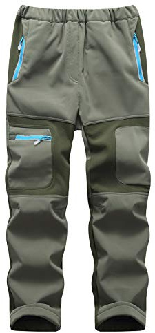 Echinodon Kinder Gefütterte Hose Softshellhose Winddicht Wasserabweisend Warm Jungen Mädchen Winter Outdoorhose Wanderhose