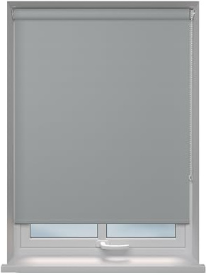 Home In Style 4U Roller blinds Thermal Blackout Roller blind - Trimmable UV Protection Child Safe Home Office Window Blinds Easy Fit Room Darkening shades Light Grey Blind 210cm wide x165cm drop