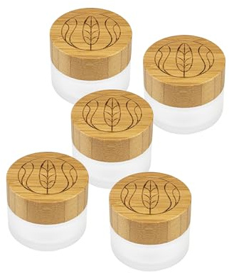 Wachsmann – leere Glastiegel mit Bambusdeckel (5 ml, 20 ml, 50 ml oder 100 ml) – auslaufsicher, dickes Milchglas – nachhaltige Kosmetikbehälter für DIY Kosmetik, Cremes & Salben