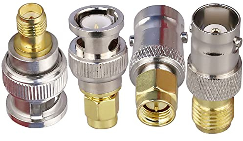 4PCS SMA to BNC Antenna Coax Adapter Connector, SMA Male Female to BNC Male Female Coaxial Adapters for SDR, HAM Radio, Scanner, Walkie Talkie