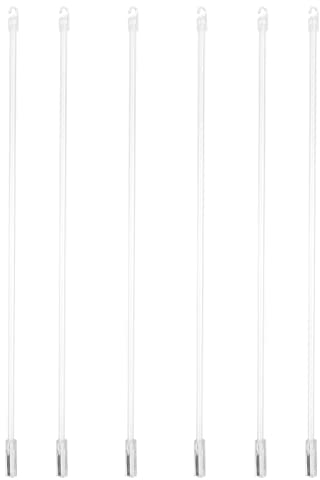 Cabilock 6Pcs Clear Window Blind Wand Replacement with Hooks and Grips, Tilt Rod Vertical venetian Tip Hook Sleeve Draw Rod for Cordless Blinds and Shade