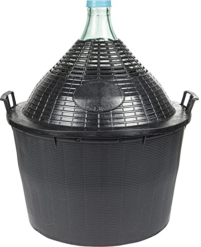 Glasbehållare För Vin 34L i Plastkorg – Perfekt För Jäsning och Mognad