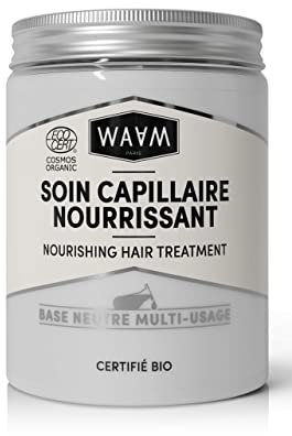 WAAM Cosmetics – Soin capillaire nourrissant – Certifié BIO ECOCERT – Masque cheveux neutre multi-usage protecteur et nourrissant – Vegan – 300ml