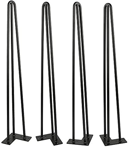 HUOLE Haarnadel Tischbeine,Modern-Stil DIY Metall Möbelfüße Hairpin Legs mit Bodenschoner & Schrauben für Schreibtisch Schrank Nachtständer-4 Stück -76cm