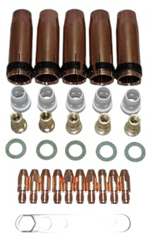 Verschleißteile Set MB 401/Typ 401 M8 0,8/1,0/1,2 Stromdüsen, Gasdüse, Düsenstock MIG/MAG…… (1,0mm Stromdüsen)