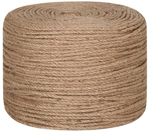'vidaXL Natural Jute Rope - 100m Long 8mm Thick - Versatile for Arts and Crafts, Gardening, Decorations, Wrapping and Bundling'.