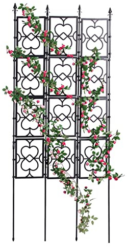 Klettergitter Für Den Garten, Höhe 150 Cm, 180 Cm, 220 Cm, Dekorativer Rankhilfe Rankgitter, Faltbarer Spalier, Für Drinnen, Draußen, Garten, Balkon, Terrasse, Rasen, Blumenbeete ( Size : 90x220cm(35.
