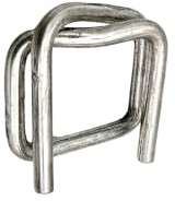 Steco – 500 unidades de abrazaderas clips de metal hebillas tensoras de alambre, 25 mm, galvanizados para sujeción de 25 mm, para cinta de PP/PET/textil, grosor del alambre de 5 mm
