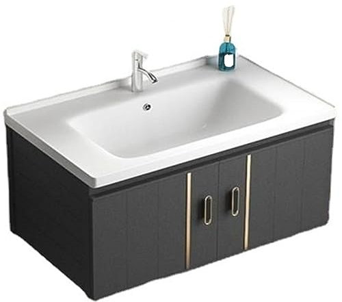 CASEGO Wall-mounted Washbasin Cabinet Combination Durable Double-door Locker Large-capacity Storage Household Bathroom Washstand (60 * 40CM)