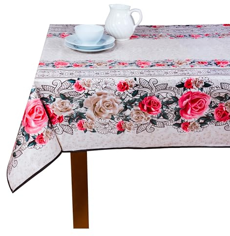 Wachstuch Tischdecke mit Kantenverstärkung - Wasserabweisend, Leicht zu Reinigen und Wetterfest - Oeko-TEX Zertifiziert - 140 x 140 cm - Arabesque Flower