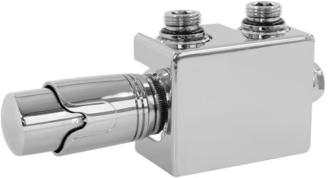 LuxeBath Set Collegamento Centrale per Radiatore Multiblocco Universale Cromato Termostato 5 Livelli Idrosensore Filettatura di Collegamento 1/2 per Termosifone Caloriferi Filettatura Esterna G3/4