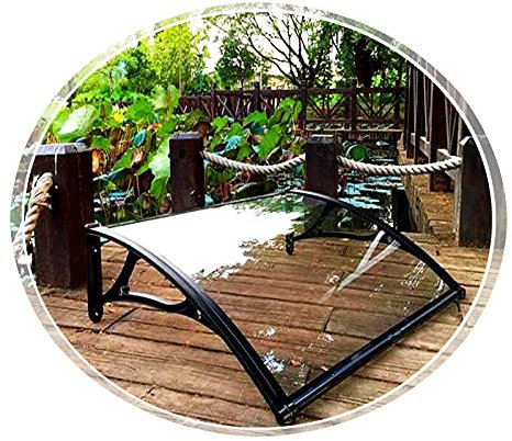 Vordach für Haustür Veranda-Überdachung, Außenmarkise, Terrassenmarkisen, geräuschloser Sonnenschutz, Gebogene Fenstertür-Überdachung, transparente Polycarbonat-Abdeckung für die Vordertür, Outdoor-G