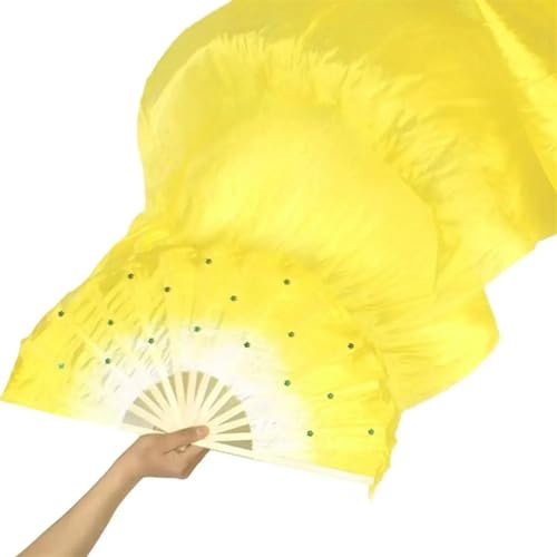 GSJNHY Bauchtanz Fan 1.5m Dance Kung Fu Tai Chi Square Tanzer Fan Bühnenperformance Requisiten Party Festival DIY. Liefert Dekor. (Color : Yellow)