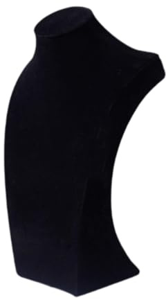 kowaku Halskettenständer, Halsketten-Mannequin-Halter, Ständer, Schmuckdisplay aus Samt, Büste, Anhänger, Ketten-Organizer für Shows, Requisiten, Schwarz, 30 cm Höhe